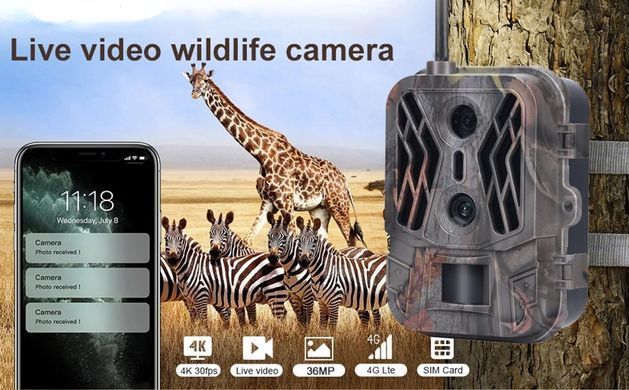 Фотоловушка Suntek HC 950 PRO LIG 4K (50Mp, Облако, Онлайн Видео) 2 Лінзи
